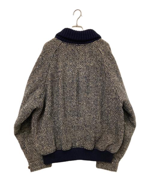 Burberry's（バーバリーズ）Burberry's (バーバリーズ) ウールヘリンボーンブルゾン ネイビー×ベージュ サイズ:下記参照の古着・服飾アイテム