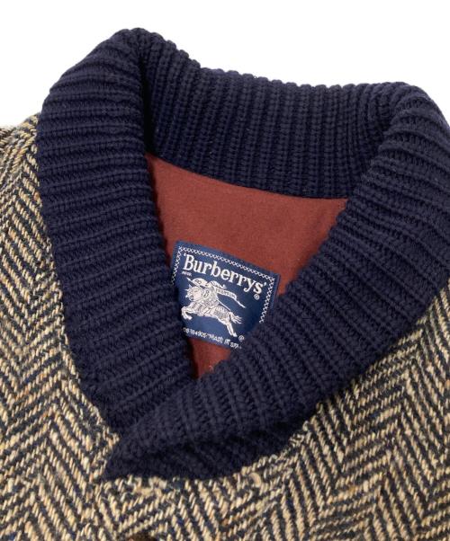 Burberry's（バーバリーズ）Burberry's (バーバリーズ) ウールヘリンボーンブルゾン ネイビー×ベージュ サイズ:下記参照の古着・服飾アイテム