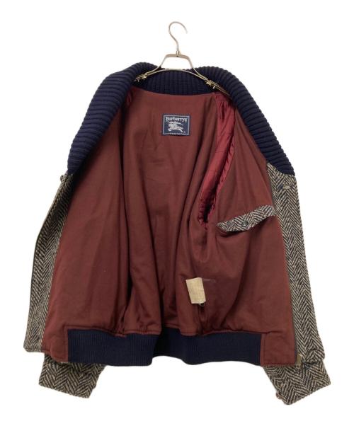 Burberry's（バーバリーズ）Burberry's (バーバリーズ) ウールヘリンボーンブルゾン ネイビー×ベージュ サイズ:下記参照の古着・服飾アイテム