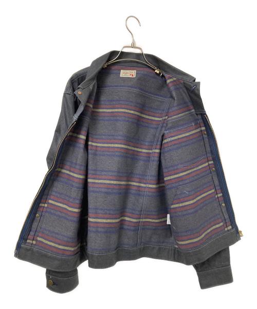 GRAPH ZERO（グラフゼロ）GRAPH ZERO (グラフゼロ) ジップアップコーティングデニムジャケット インディゴ サイズ:3Lの古着・服飾アイテム