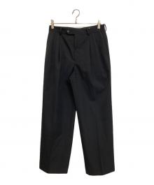 AURALEE（オーラリー）の古着「LIGHT WOOL MAX GABARDINE TWO-TUCK SLACKS」｜ブラック