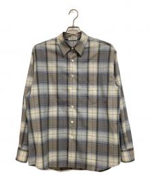 AURALEE（オーラリー）の古着「SUPER LIGHT WOOL CHECK SHIRT」｜グレー×ベージュ