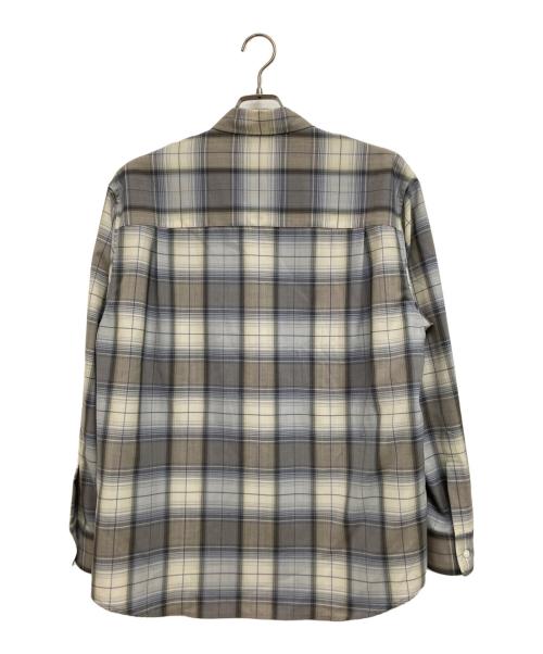 AURALEE（オーラリー）AURALEE (オーラリー) SUPER LIGHT WOOL CHECK SHIRT グレー×ベージュ サイズ:3の古着・服飾アイテム