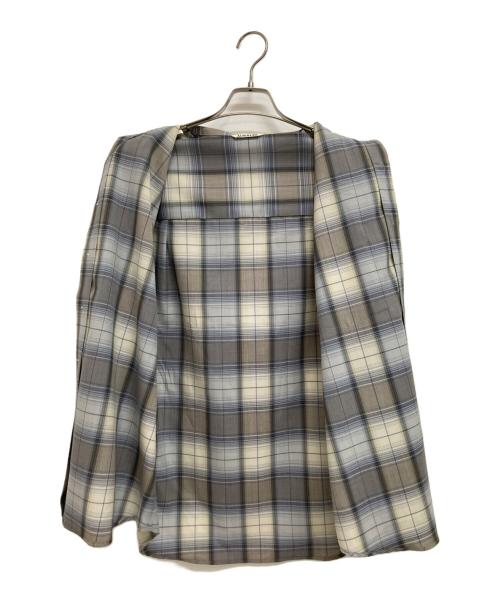 AURALEE（オーラリー）AURALEE (オーラリー) SUPER LIGHT WOOL CHECK SHIRT グレー×ベージュ サイズ:3の古着・服飾アイテム