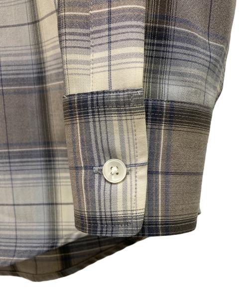 AURALEE（オーラリー）AURALEE (オーラリー) SUPER LIGHT WOOL CHECK SHIRT グレー×ベージュ サイズ:3の古着・服飾アイテム