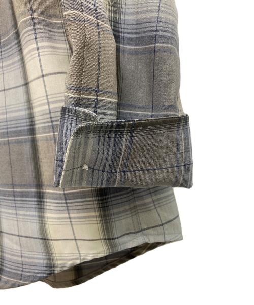 AURALEE（オーラリー）AURALEE (オーラリー) SUPER LIGHT WOOL CHECK SHIRT グレー×ベージュ サイズ:3の古着・服飾アイテム