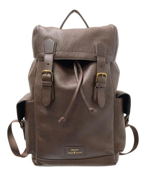 POLO RALPH LAUREN（ポロ・ラルフローレン）POLO RALPH LAUREN (ポロ・ラルフローレン) ペブルトレザーバックパック ブラウン サイズ:下記参照の古着・服飾アイテム
