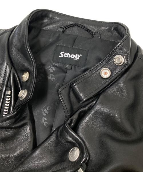 Schott（ショット）Schott (ショット) ダブルブレストレザージャケット ブラック サイズ:XLの古着・服飾アイテム
