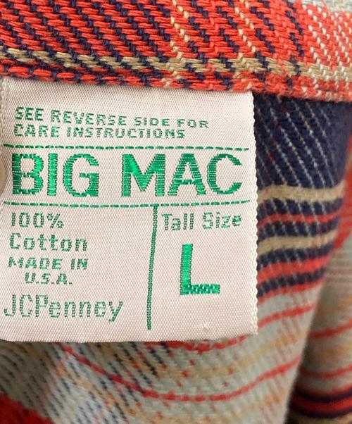 big mac（ビッグマック）big mac (ビッグマック) 70‘Sチェックシャツ レッド×ネイビー サイズ:Lの古着・服飾アイテム