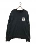 stussyステューシー）の古着「DICE CREWプリントスウェット」｜ブラック