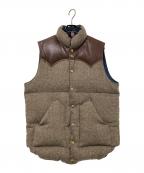 BEAMS×RockyMountainFeatherBedビームス×ロッキーマウンテンフェザーベッド）の古着「リバーシブルダウンベスト」｜ベージュ