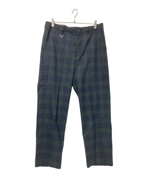 uniform experiment（ユニフォームエクスペリメント）uniform experiment (ユニフォームエクスペリメント) STRETCH WOOL SIDE POCKET TAPERED PANTS ブラック×グリーン サイズ:4の古着・服飾アイテム