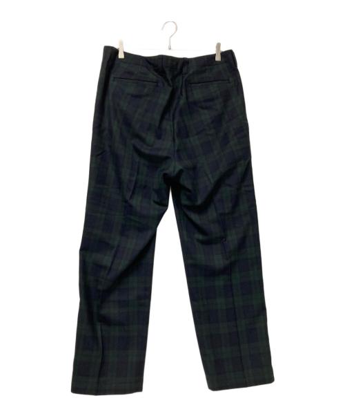 uniform experiment（ユニフォームエクスペリメント）uniform experiment (ユニフォームエクスペリメント) STRETCH WOOL SIDE POCKET TAPERED PANTS ブラック×グリーン サイズ:4の古着・服飾アイテム