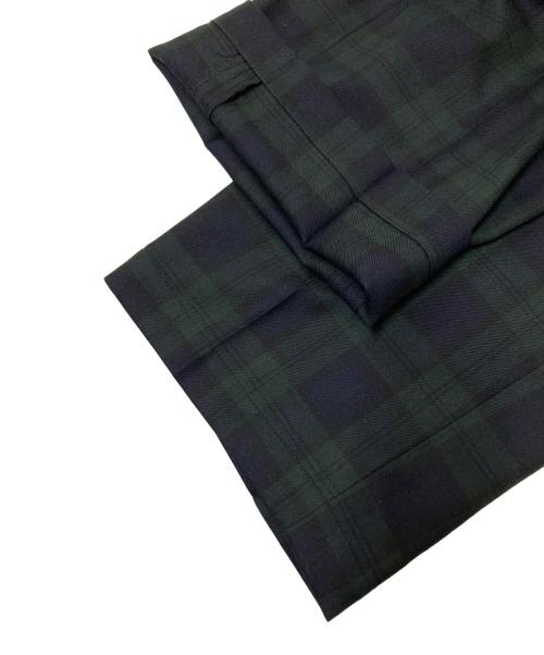 uniform experiment（ユニフォームエクスペリメント）uniform experiment (ユニフォームエクスペリメント) STRETCH WOOL SIDE POCKET TAPERED PANTS ブラック×グリーン サイズ:4の古着・服飾アイテム