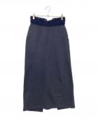 Mame Kurogouchiマメクロゴウチ）の古着「Cording Embroidery Sweat Skirt」｜ネイビー