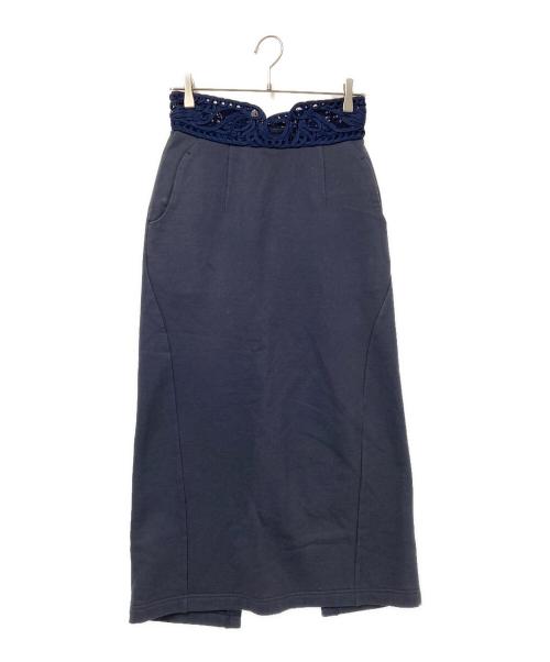 Mame Kurogouchi（マメクロゴウチ）Mame Kurogouchi (マメクロゴウチ) Cording Embroidery Sweat Skirt ネイビー サイズ:下記参照の古着・服飾アイテム