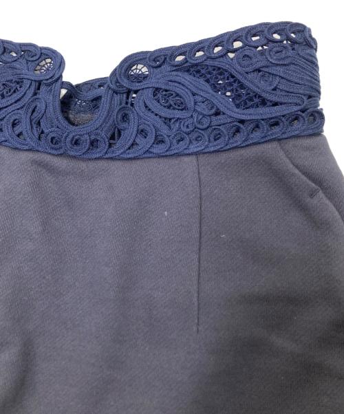 Mame Kurogouchi（マメクロゴウチ）Mame Kurogouchi (マメクロゴウチ) Cording Embroidery Sweat Skirt ネイビー サイズ:下記参照の古着・服飾アイテム