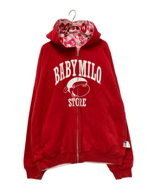 BABY MiLO（ベビーマイロ）BABY MiLO (ベビーマイロ) ジップパーカー ピンク×レッド サイズ:Lの古着・服飾アイテム