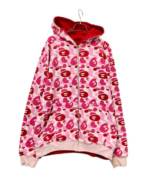 BABY MiLO（ベビーマイロ）BABY MiLO (ベビーマイロ) ジップパーカー ピンク×レッド サイズ:Lの古着・服飾アイテム