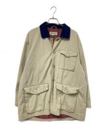 GREENISH（グリーニシュ）の古着「襟コーデュロイワークジャケット」｜ネイビー×ベージュ