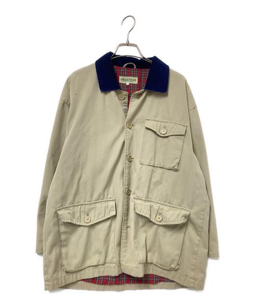 GREENISH（グリーニシュ）GREENISH (グリーニシュ) 襟コーデュロイワークジャケット ネイビー×ベージュ サイズ:Mの古着・服飾アイテム