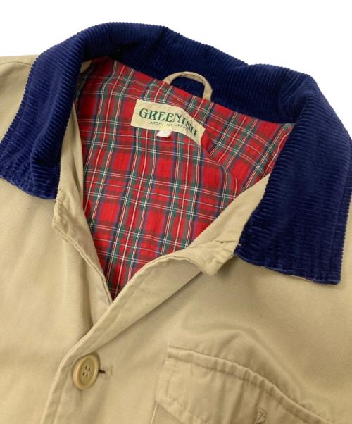 GREENISH（グリーニシュ）GREENISH (グリーニシュ) 襟コーデュロイワークジャケット ネイビー×ベージュ サイズ:Mの古着・服飾アイテム