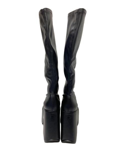 darich（ダーリッチ）darich (ダーリッチ) ウルトラストレッチウェッジロングブーツ ブラック サイズ: Lの古着・服飾アイテム