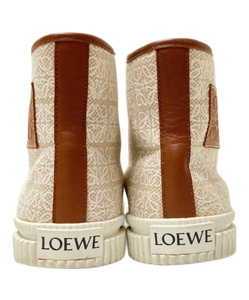 LOEWE（ロエベ）LOEWE (ロエベ) ハイカットスニーカー ホワイト×ブラウン サイズ:37の古着・服飾アイテム
