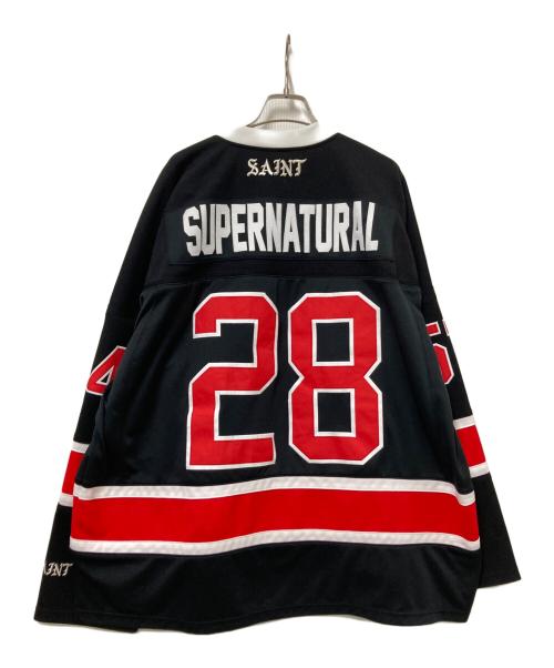 SAINT MICHAEL（セントマイケル）SAINT MICHAEL (セントマイケル) LS GAME SHIRT レッド×ブラック サイズ:Sの古着・服飾アイテム