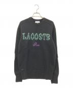 LACOSTEラコステ）の古着「ブランドネームロゴシャギーニッティングセーター」｜ブラック