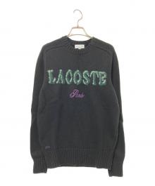 LACOSTE（ラコステ）の古着「ブランドネームロゴシャギーニッティングセーター」｜ブラック