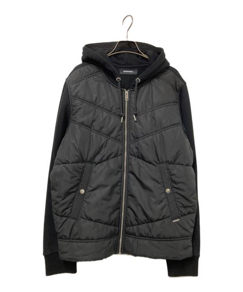 DIESEL（ディーゼル）DIESEL (ディーゼル) ジップアップ中綿フーディー ブラック サイズ:Lの古着・服飾アイテム