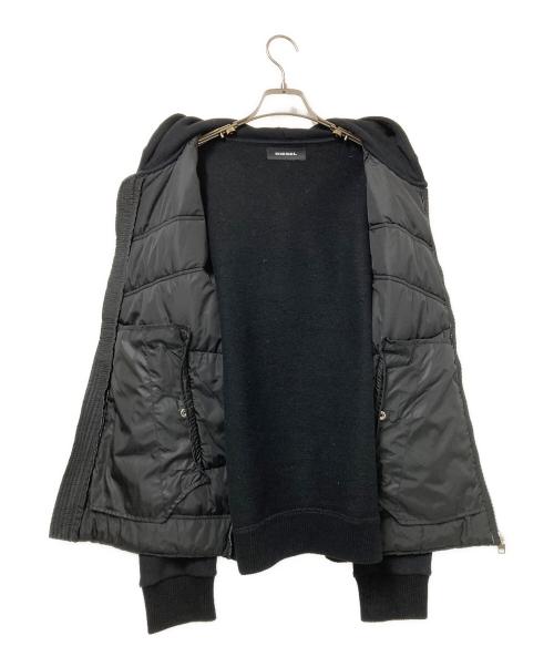DIESEL（ディーゼル）DIESEL (ディーゼル) ジップアップ中綿フーディー ブラック サイズ:Lの古着・服飾アイテム