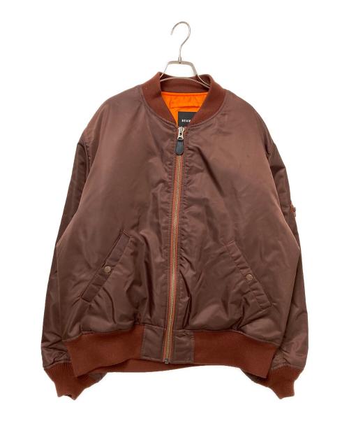 BEAMS（ビームス）BEAMS (ビームス) リラックスフィット THERMOLITE(R) MA-1 ブラウン×オレンジ サイズ:Lの古着・服飾アイテム