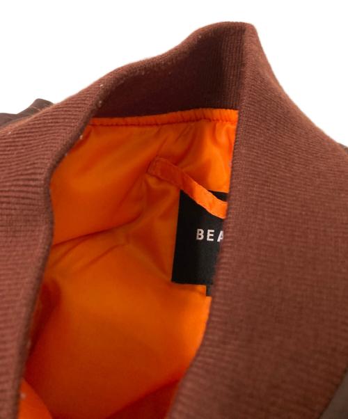 BEAMS（ビームス）BEAMS (ビームス) リラックスフィット THERMOLITE(R) MA-1 ブラウン×オレンジ サイズ:Lの古着・服飾アイテム