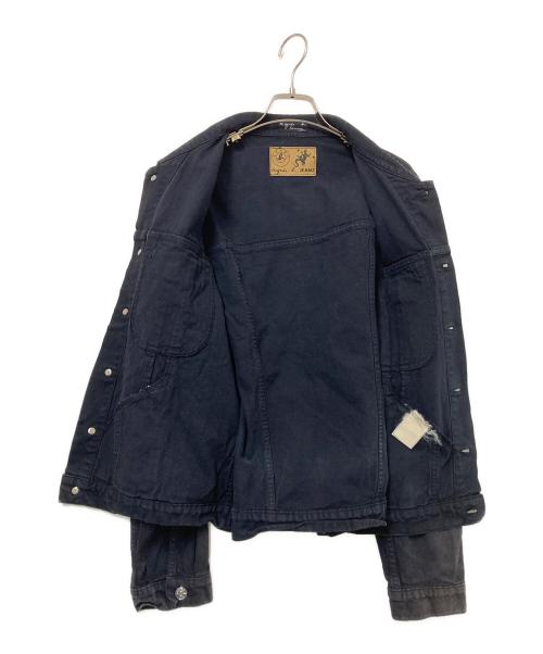 agnes b homme（アニエスベーオム）agnes b homme (アニエスベーオム) デニムジャケット ブラック サイズ:1の古着・服飾アイテム