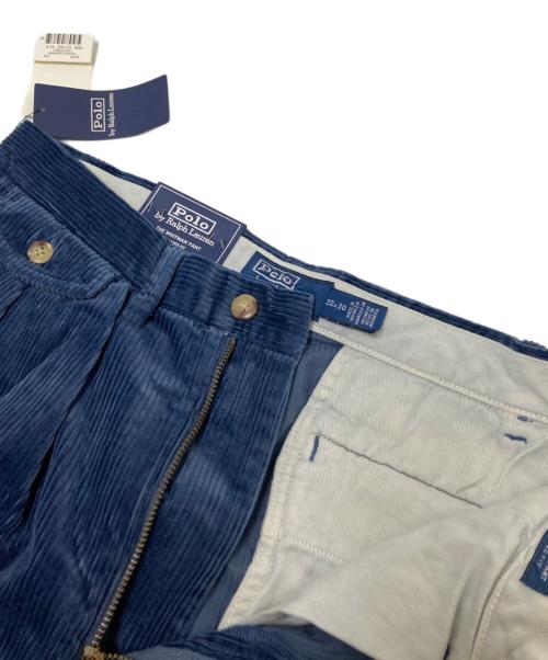 POLO RALPH LAUREN（ポロ・ラルフローレン）POLO RALPH LAUREN (ポロ・ラルフローレン) ツータックコーデュロイパンツ ブルー サイズ:W28×L30の古着・服飾アイテム