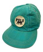 POLO RALPH LAURENポロ・ラルフローレン）の古着「90‘Sロゴパッチダックキャップ」｜グリーン