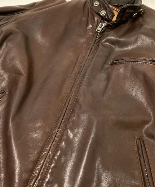 Schott（ショット）Schott (ショット) シングルレザージャケット ブラウン サイズ:44の古着・服飾アイテム