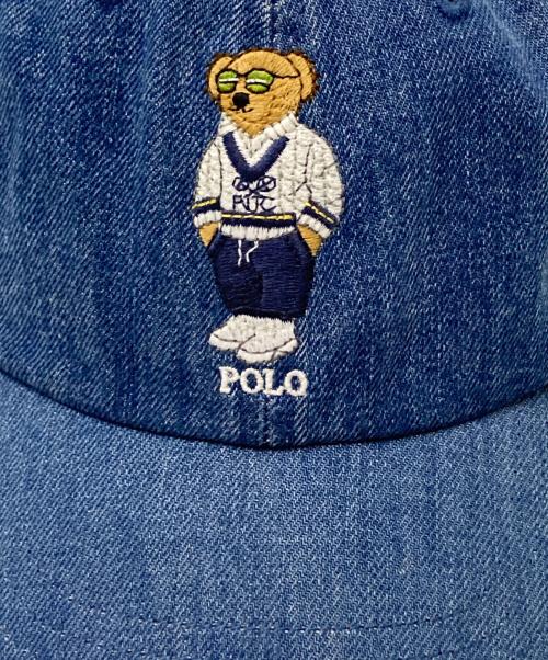 POLO RALPH LAUREN（ポロ・ラルフローレン）POLO RALPH LAUREN (ポロ・ラルフローレン) ポロベア―刺繍ロゴキャップ インディゴ サイズ:下記参照の古着・服飾アイテム