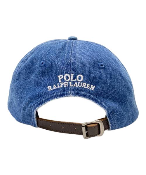 POLO RALPH LAUREN（ポロ・ラルフローレン）POLO RALPH LAUREN (ポロ・ラルフローレン) ポロベア―刺繍ロゴキャップ インディゴ サイズ:下記参照の古着・服飾アイテム