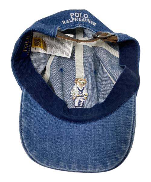 POLO RALPH LAUREN（ポロ・ラルフローレン）POLO RALPH LAUREN (ポロ・ラルフローレン) ポロベア―刺繍ロゴキャップ インディゴ サイズ:下記参照の古着・服飾アイテム