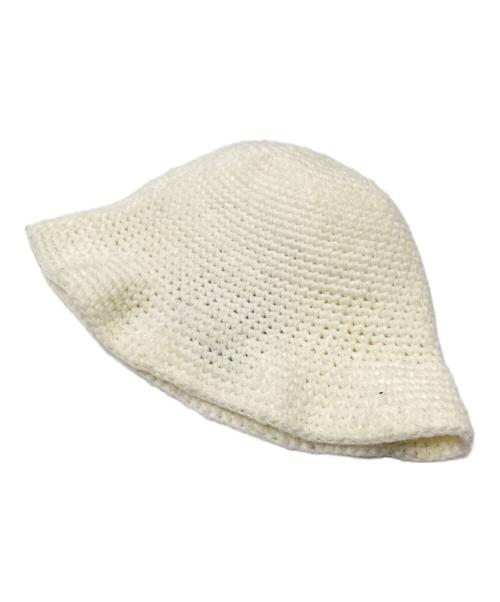 stussy（ステューシー）stussy (ステューシー) Bucket Hat Swirly S Knit Bone ブラック×ホワイト サイズ:下記参照の古着・服飾アイテム