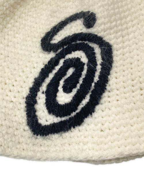 stussy（ステューシー）stussy (ステューシー) Bucket Hat Swirly S Knit Bone ブラック×ホワイト サイズ:下記参照の古着・服飾アイテム