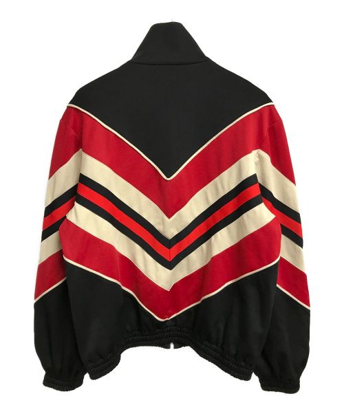 GUCCI（グッチ）GUCCI (グッチ) ストライプトラックジャケット stripe track jacket ブラック×レッド×ベージュ サイズ:Sの古着・服飾アイテム