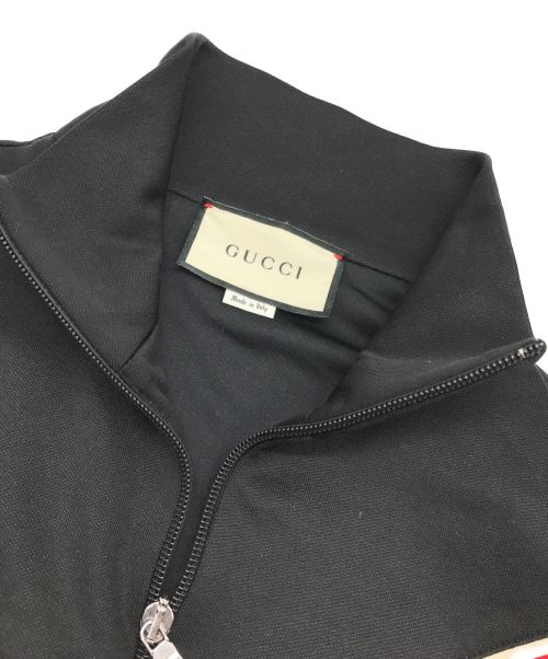 GUCCI（グッチ）GUCCI (グッチ) ストライプトラックジャケット stripe track jacket ブラック×レッド×ベージュ サイズ:Sの古着・服飾アイテム