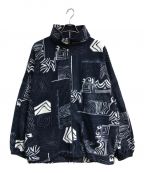 BALENCIAGAバレンシアガ）の古着「オーバーサイズフリースジャケット　528353 TBV06」｜ネイビー×ホワイト