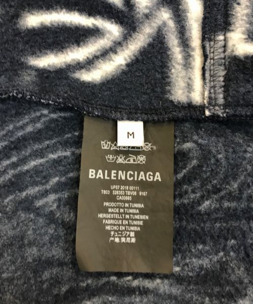 BALENCIAGA（バレンシアガ）BALENCIAGA (バレンシアガ) オーバーサイズフリースジャケット　528353 TBV06 ネイビー×ホワイト サイズ:Mの古着・服飾アイテム