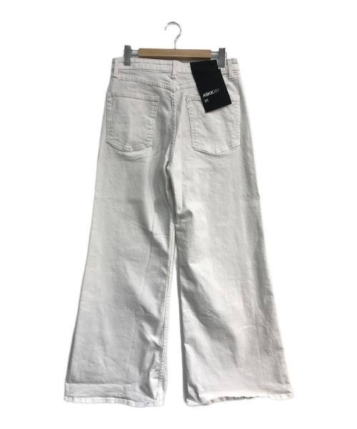L'appartement（アパルトモン）L'appartement (アパルトモン) ワイドデニムパンツ　ホワイト　	ASKKNY ホワイト サイズ:31の古着・服飾アイテム