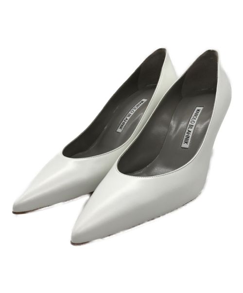 Manolo Blahnik（マノロブラニク）Manolo Blahnik (マノロブラニク) RonHerman (ロンハーマン) KIETTA 別注レザーパンプス　219-0383-0001　ホワイト　 ホワイト サイズ:36の古着・服飾アイテム
